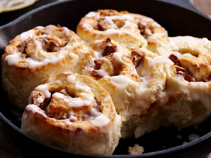Caramel pecan glazed scrolls