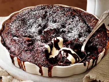 Chocolate and hazelnut self- saucing pudding
