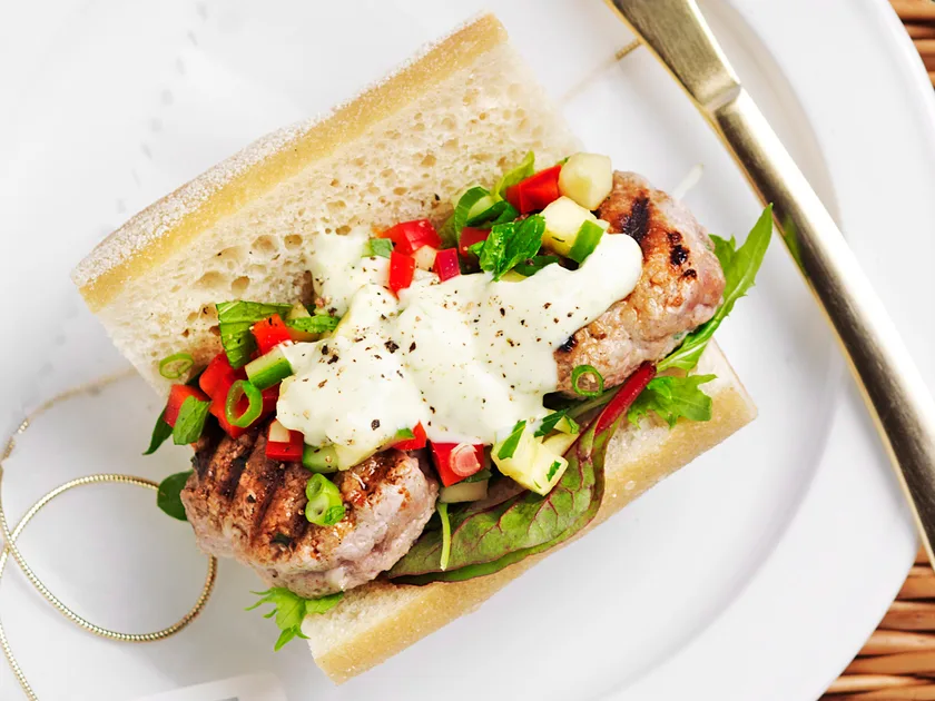 Pork baguettes with pineapple salsa and kaffir lime mayo recipe