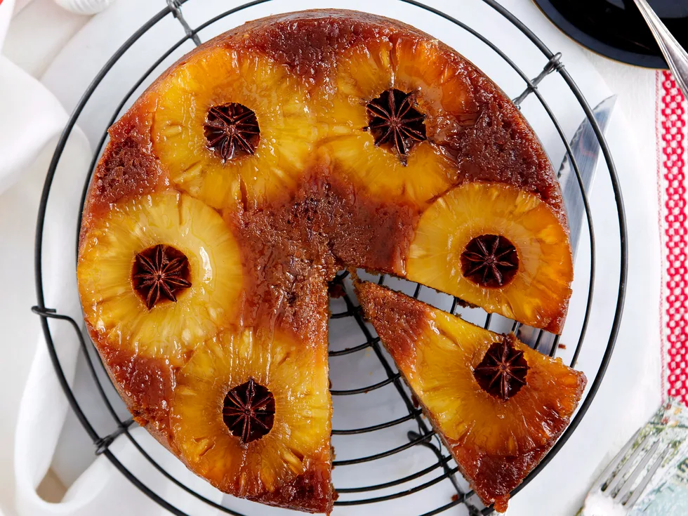 Star anise and pineapple upside-down cake