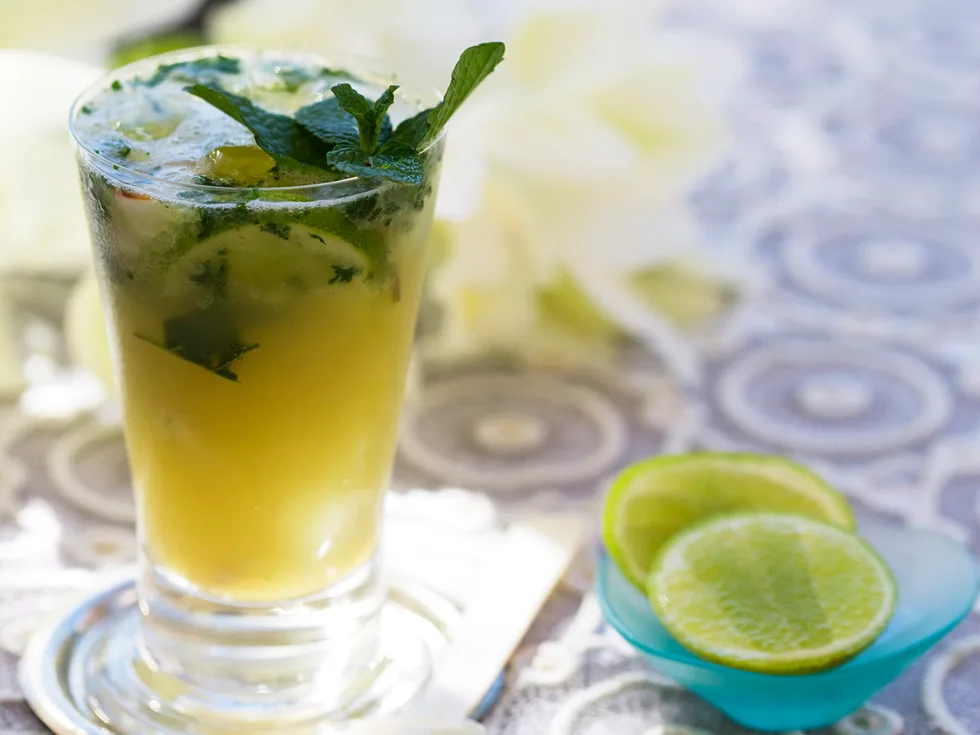 Lychee and mint mojito