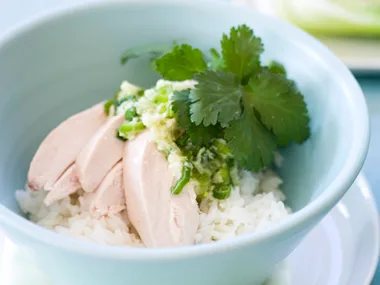 poached chicken with ginger and shallot sauce