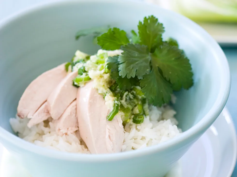 poached chicken with ginger and shallot sauce
