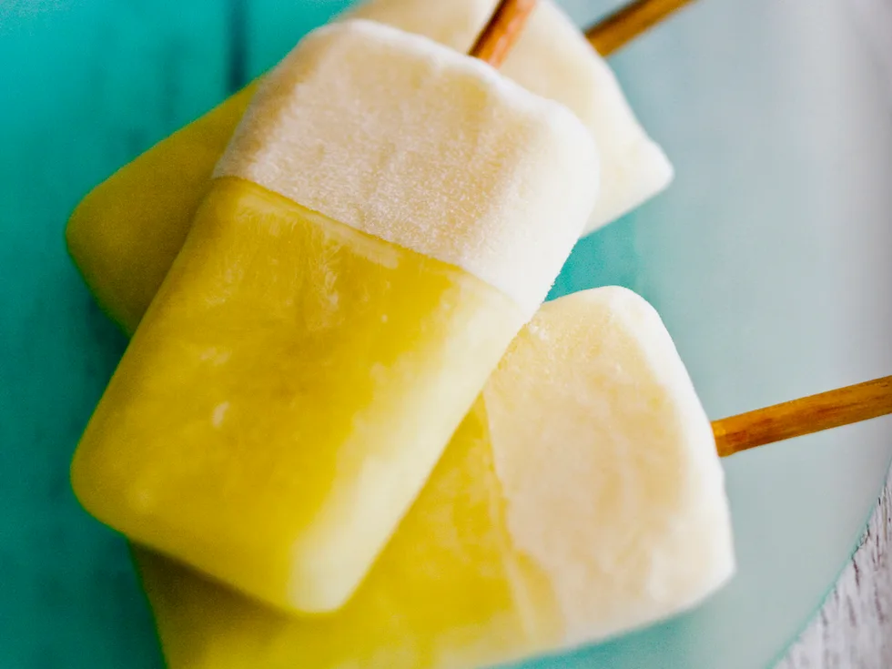 Pineapple and lime popsicles