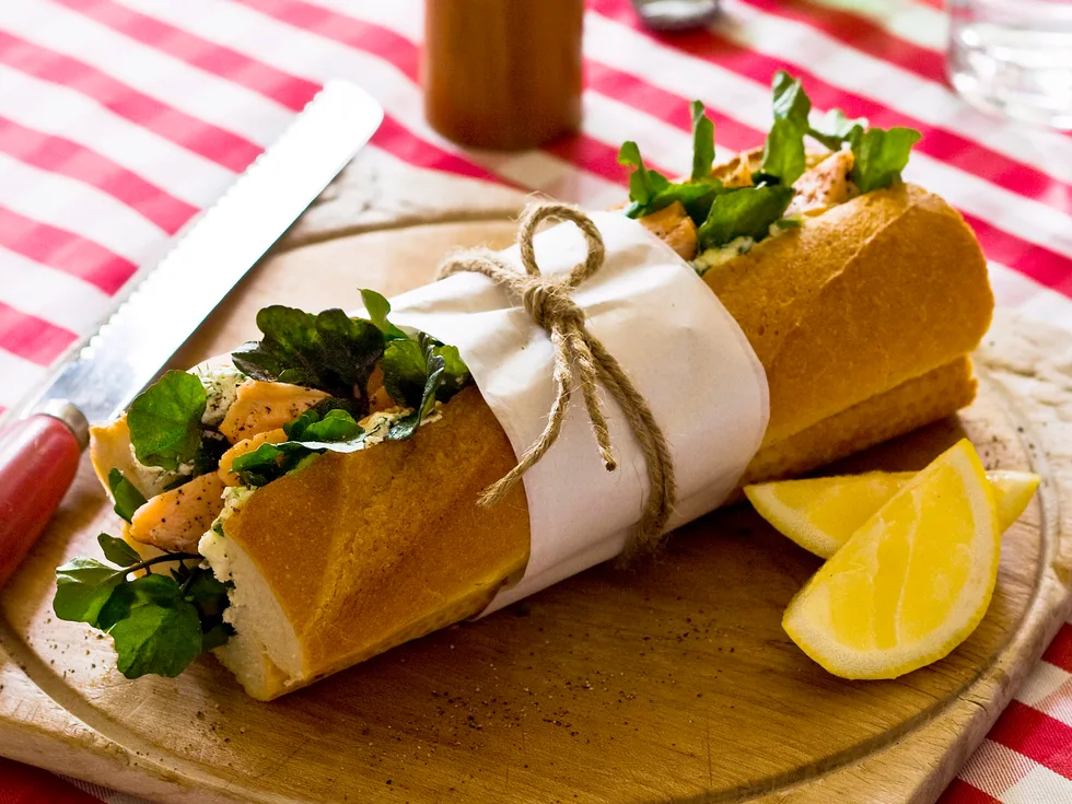 Let's do Lunch - hot smoked salmon baguette