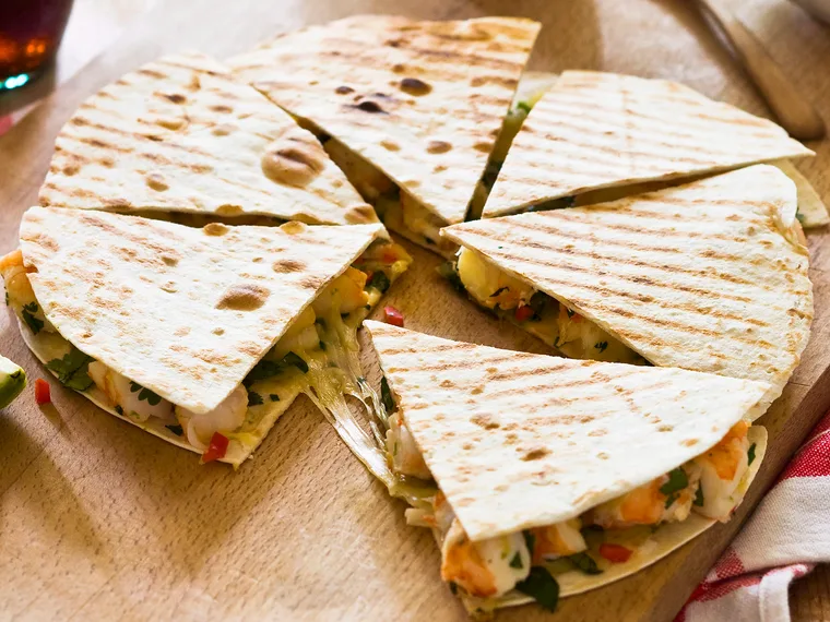 Let's do Lunch - Prawn, chilli and lime quesadilla