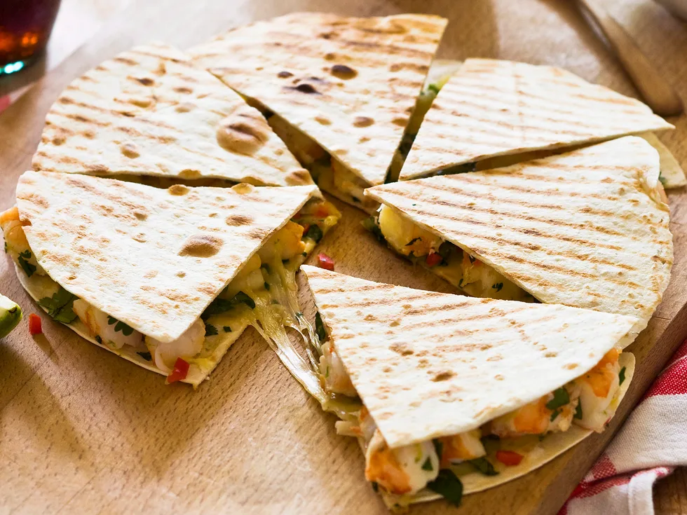 Let's do Lunch - Prawn, chilli and lime quesadilla