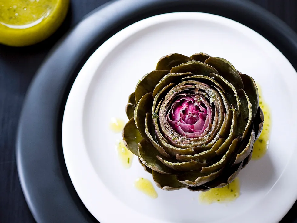 Artichokes with garlic vinegarette