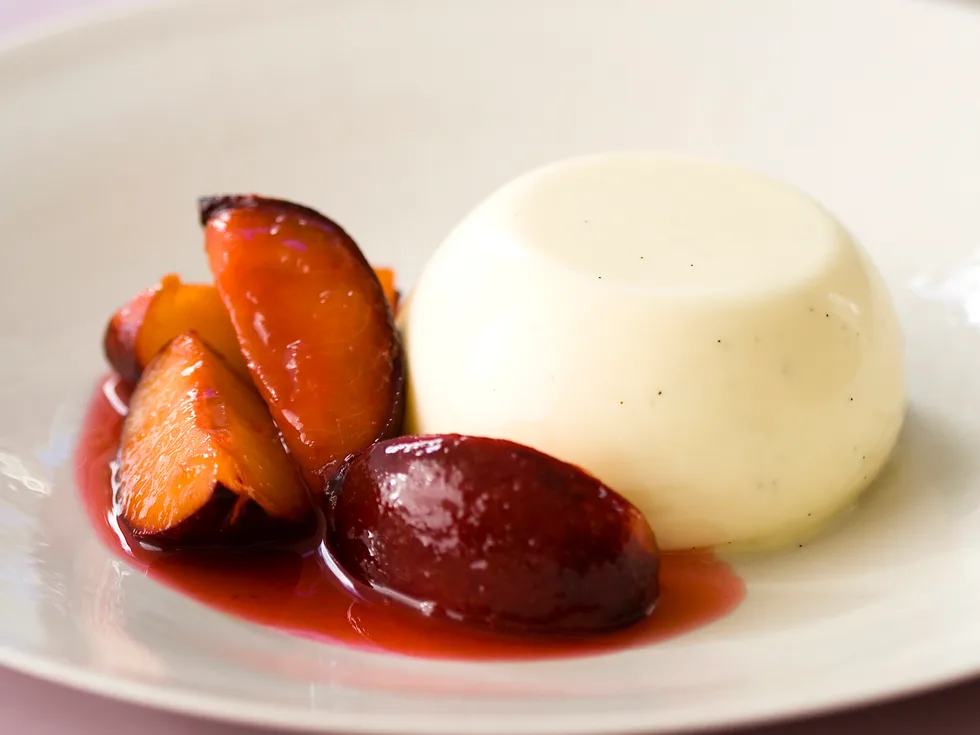 Ripe for the Picking - Buttermilk Pudding with Plums