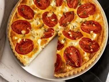 tomato, fetta and thyme tart