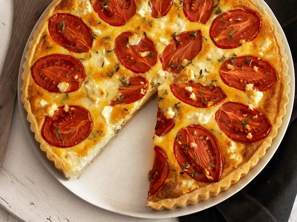 tomato, fetta and thyme tart