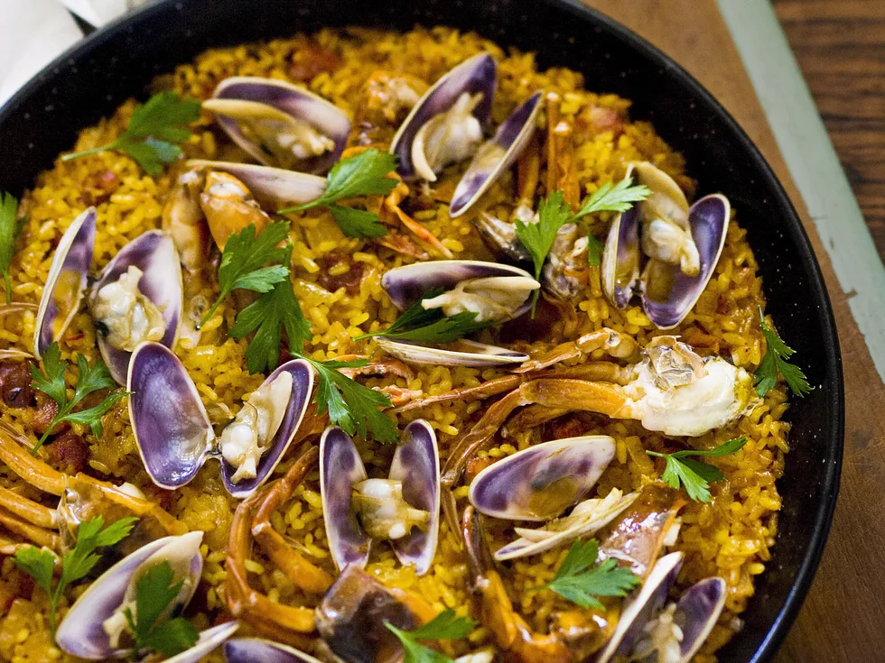 Soft- shell crab paella