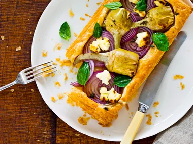 Artichoke, ricotta and onion tarts