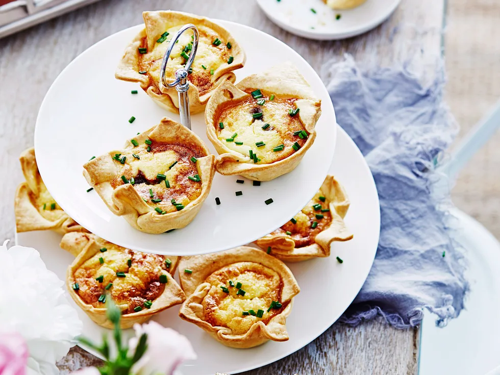 Bacon, jam and gruyere tartlets