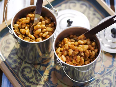 Beans with Smoky Bacon and Maple Syrup