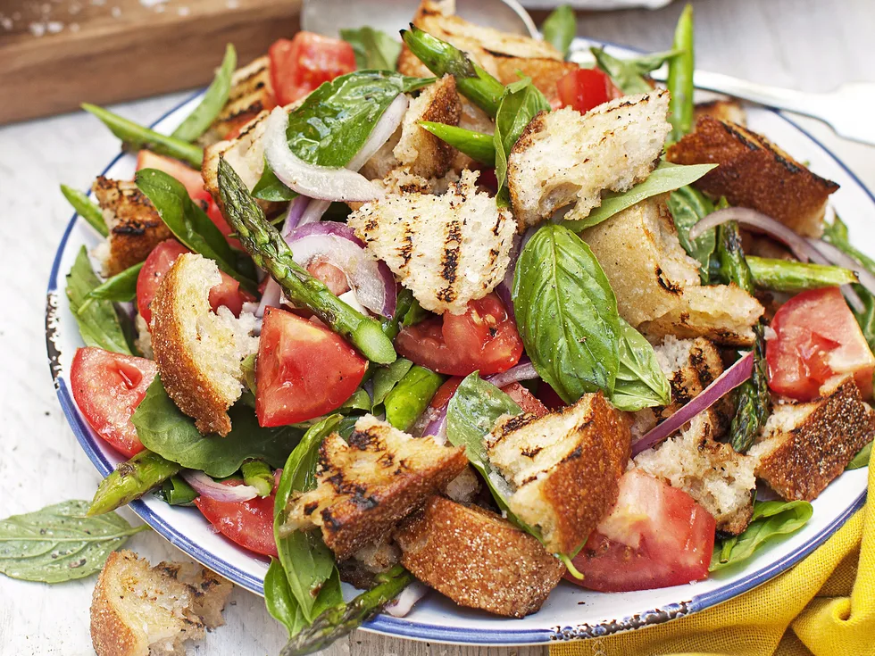 BONES WITH BBQ ASPARAGUS PANZANELLA