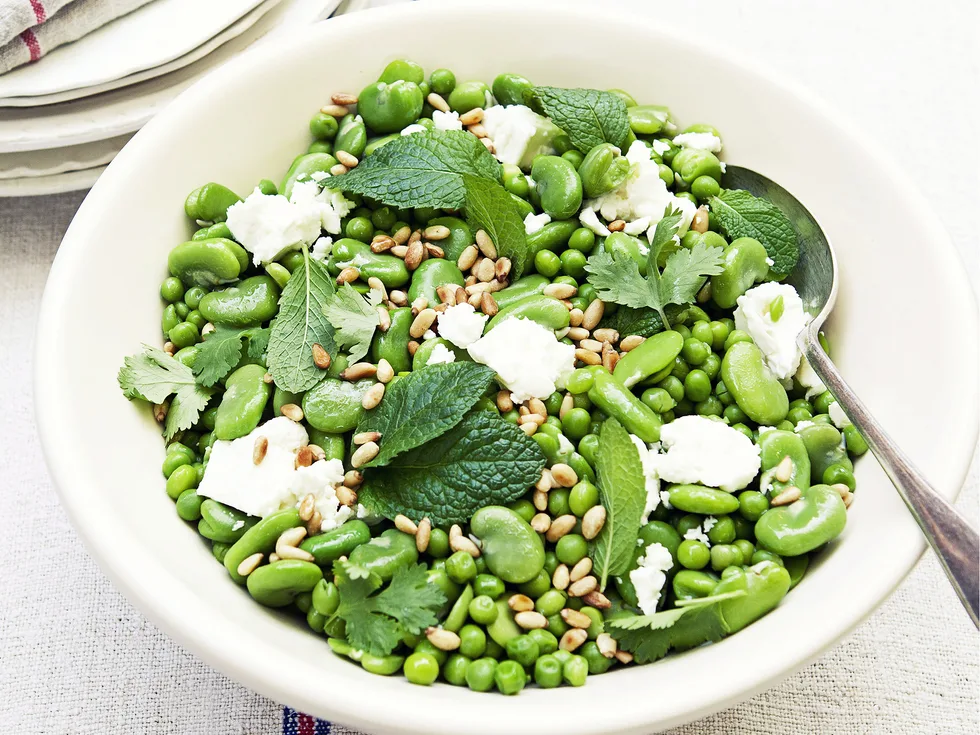 BROD BEAN, BABY PEA and FETTA SALLAD