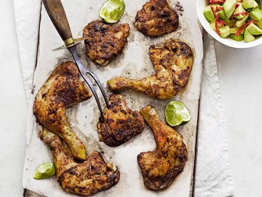 Cajun Chicken with Guacamole and Corn Salsa