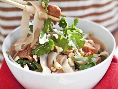 Char siu pork rice noodles