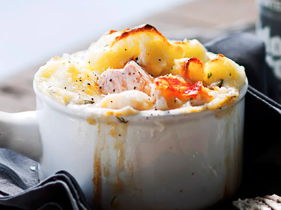 Decadent fish pies