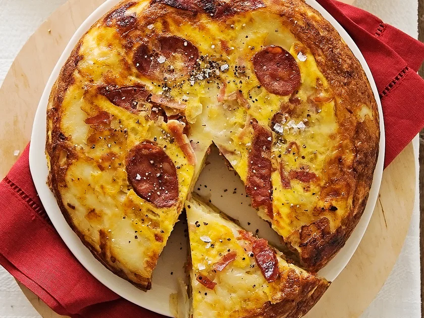 Ham and chorizo spanish tortilla