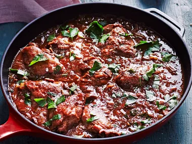 LEEK and RED WINE CHICKEN CHASSEUR