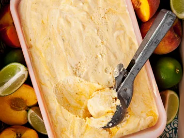 lime and peach semifreddo