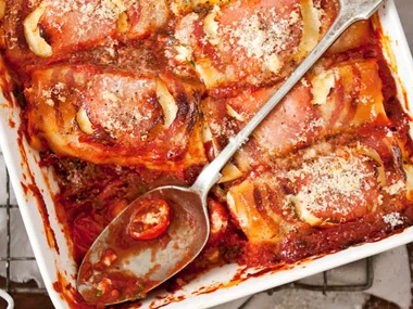 Pancetta, ricotta, cherry tomato and chive cannelloni