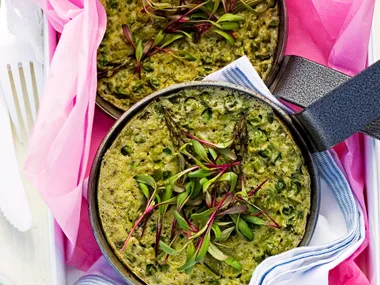 Pea and mint frittatas