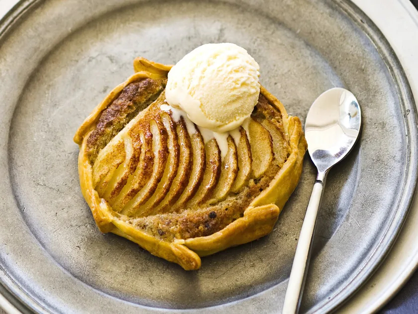 Pear and hazelnut frangipane tartlets
