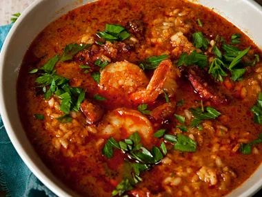 Prawn and chorizo gumbo