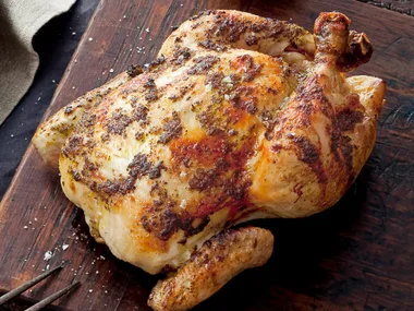 Roast chicken with tarragon butter