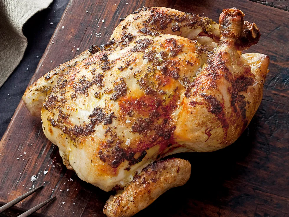 Roast chicken with tarragon butter