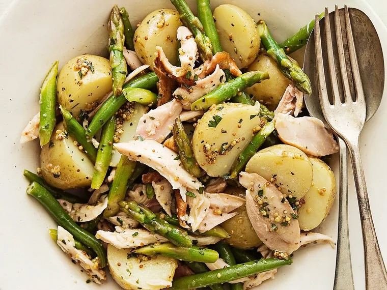 Smoked Chicken, Potato and Asparagus Salad