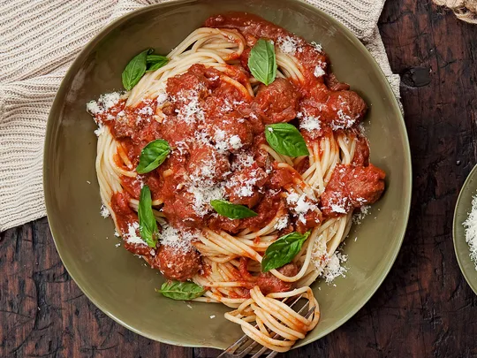 Spaghetti with meatballs