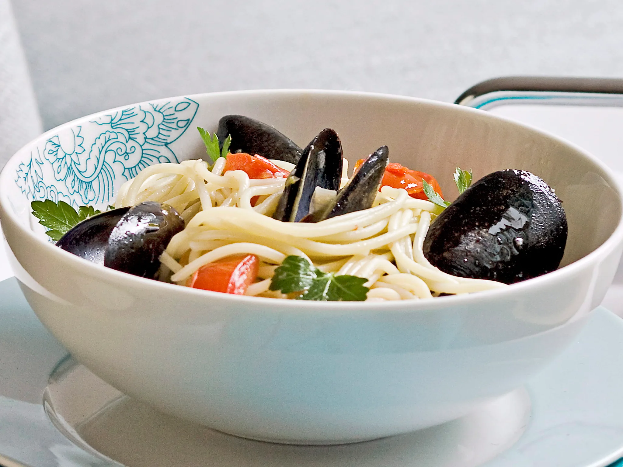 Spaghetti with mussels