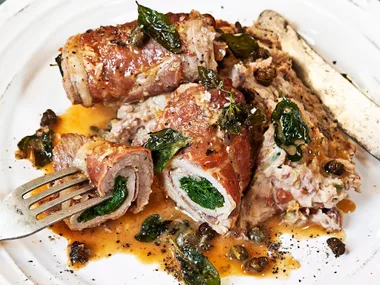 Veal and spinach involtini