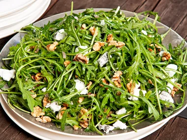 walnut, goal's cheese and wild rocket, salad