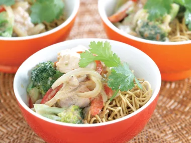 Satay Chicken with Crunchy Noodles