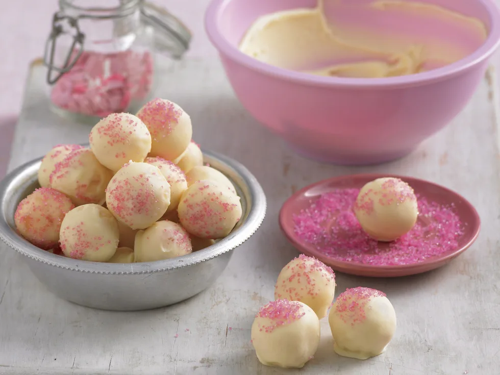 White Chocolate and Turkish Delight Truffles