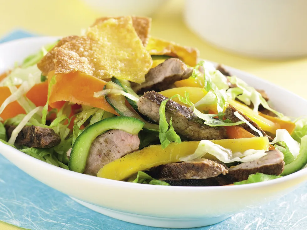Pork, Mango and Wanton Salad