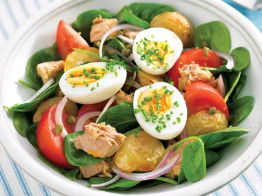 Roast Potato, Tuna and Egg Toss