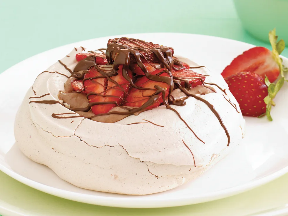 Chocolate Strawberry Pavlovas