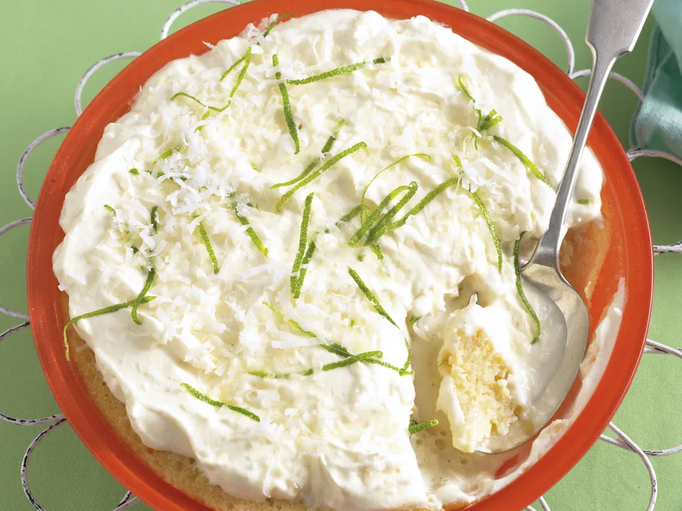 Lime and Coconut Impossible Pie
