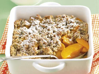 Peaches with Honey Oat Topping