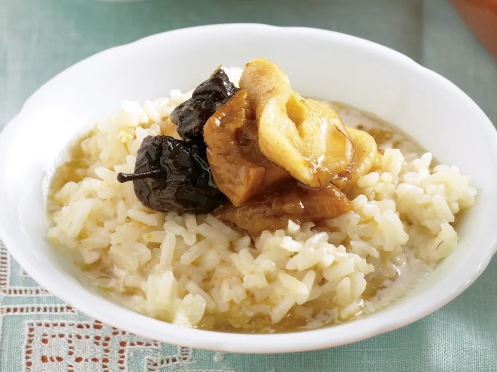 Rice Pudding with Fruit Compote