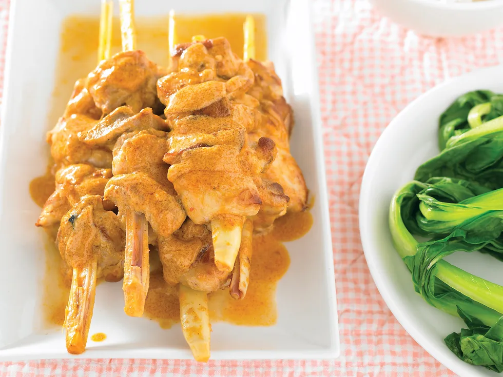 Red Curry Chicken Skewers