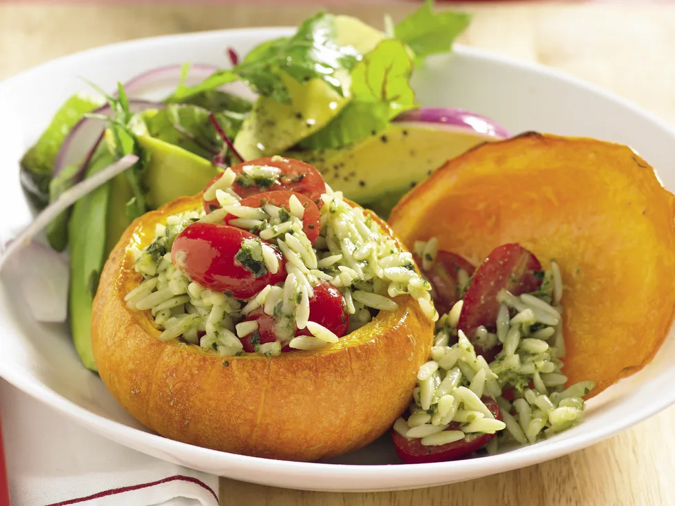 Mini Pumpkins with Pesto Risoni