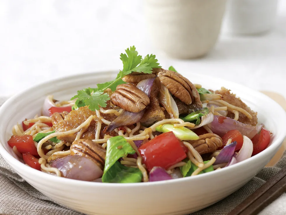 Mix it up - Crunchy Pork and Pecan Toss