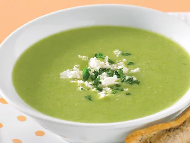 Broad Bean Soup with Parmesan Twists